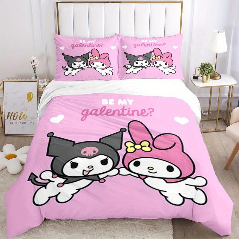3pcs My Melody, Kuromi Breathable Polyester Bedding Set Soft Duvet Cover and 2 Pillowcases,Suitable for All Seasons, 082606b 135x200cm
3pcs My Melody, Kuromi Breathable Polyester Bedding Set Soft Duvet Cover and 2 Pillowcases,Suitable for All Seasons, 082606b 135x200cm