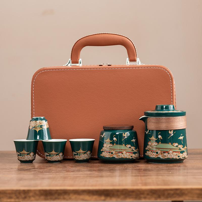 High-end cup, one pot, four cups set, portable travel tea set, teapot business gift souvenir
High-end cup, one pot, four cups set, portable travel tea set, teapot business gift souvenir