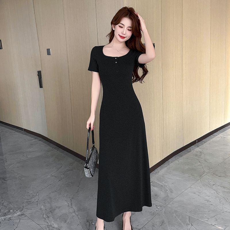 Square Neck Short Sleeve Hepburn-Style Summer Dress - Casual, Fashionable, Versatile, Slim-Flattering Long Dress S
Square Neck Short Sleeve Hepburn-Style Summer Dress - Casual, Fashionable, Versatile, Slim-Flattering Long Dress S