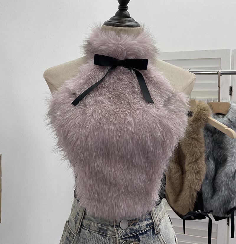 Elastic Halter Neck Fur-Trimmed Vest – Fluffy Brushed Short Top One Size розовый
Elastic Halter Neck Fur-Trimmed Vest – Fluffy Brushed Short Top One Size розовый