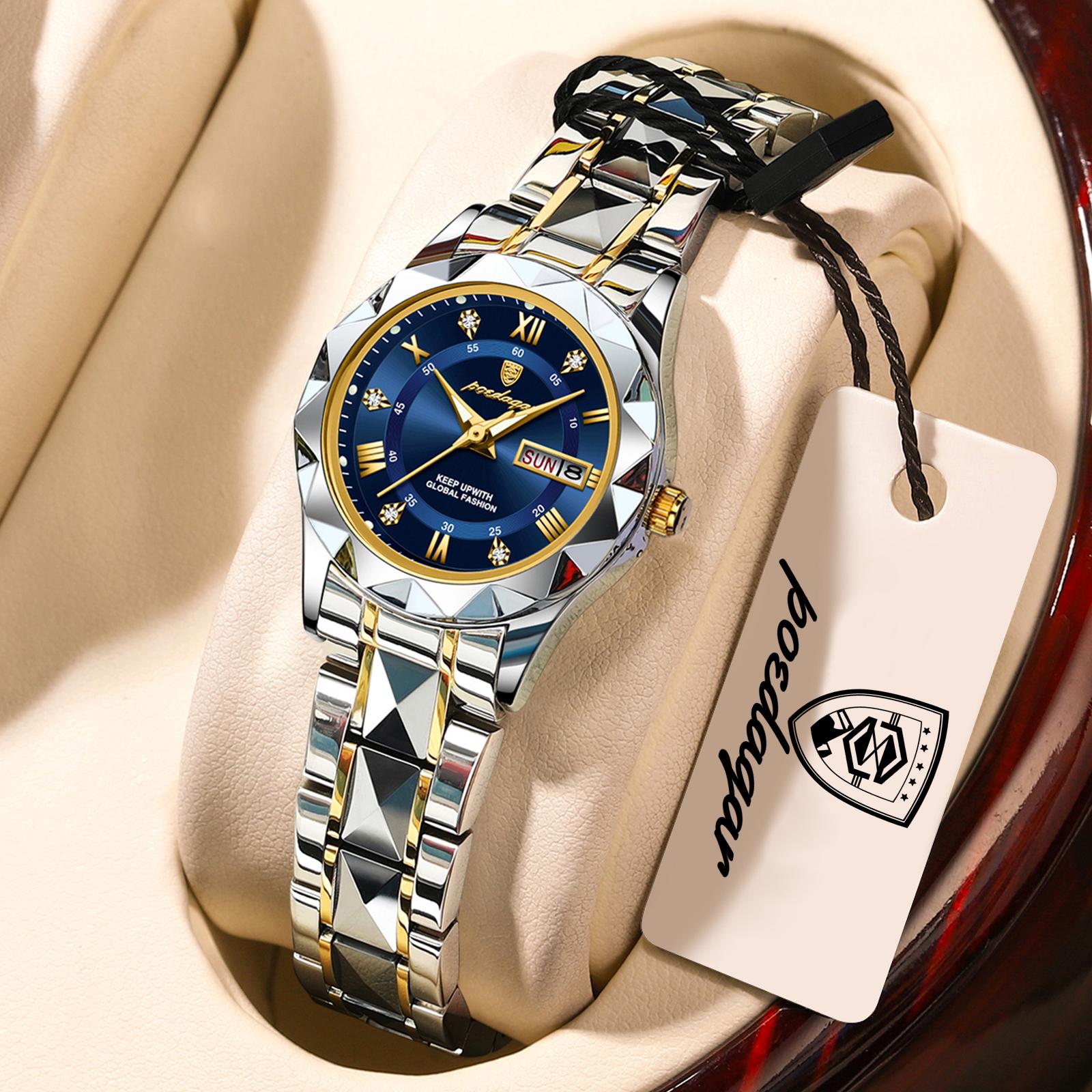 POEDAGAR Elegant Luxury Women Watch Luminous Waterproof Week Date Wristwatch Stainless Steel Fashion Quartz Ladies Watches синий/золотой
POEDAGAR Elegant Luxury Women Watch Luminous Waterproof Week Date Wristwatch Stainless Steel Fashion Quartz Ladies Watches синий/золотой