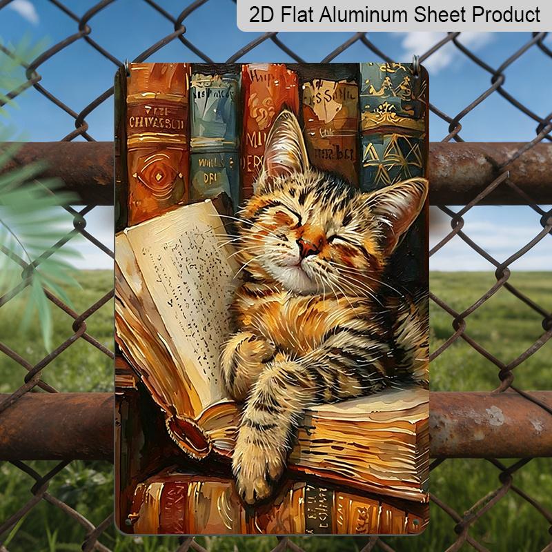 2D Flat, Sleeping Tabby Cat with Vintage Books Aluminum Sign - Book Lover Wall Decor, Home Library Wall, Study Room Decor, Reading Nook, Cat Lover 20*30cm
2D Flat, Sleeping Tabby Cat with Vintage Books Aluminum Sign - Book Lover Wall Decor, Home Library Wall, Study Room Decor, Reading Nook, Cat Lover 20*30cm
