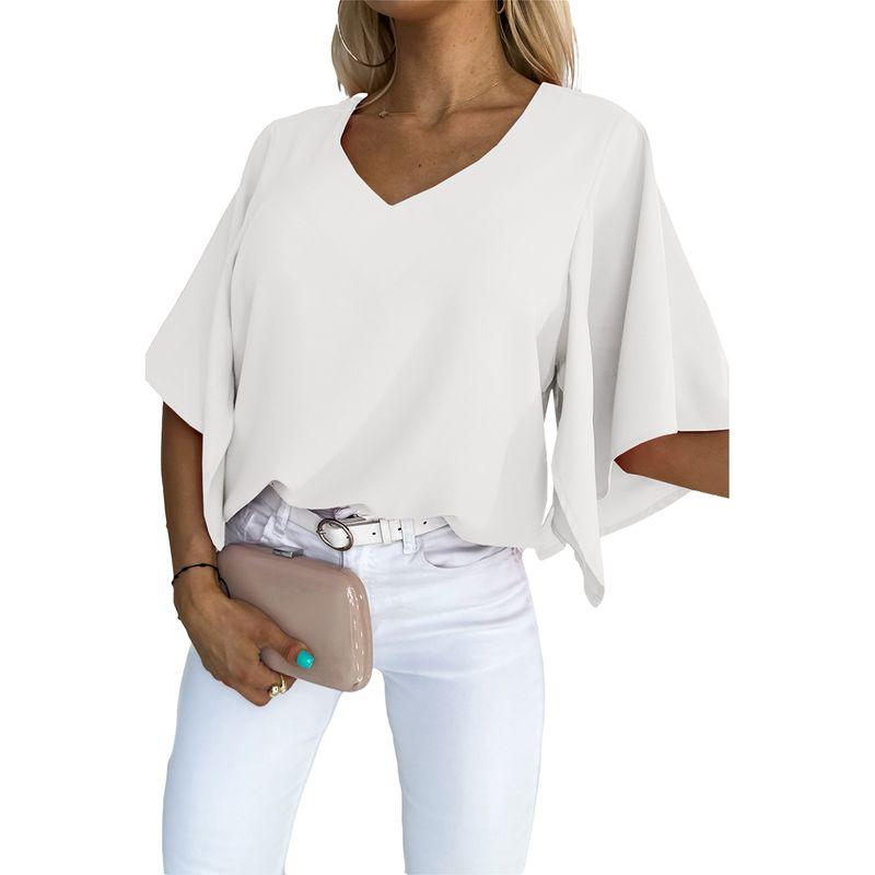 American Shiying Thin Breathable V-neck Chiffon Shirt Women 2025 Summer New Solid All-Matching Short sleeve Top White L(Code fits (65.00 kg-72.50 kg)
American Shiying Thin Breathable V-neck Chiffon Shirt Women 2025 Summer New Solid All-Matching Short sleeve Top White L(Code fits (65.00 kg-72.50 kg)