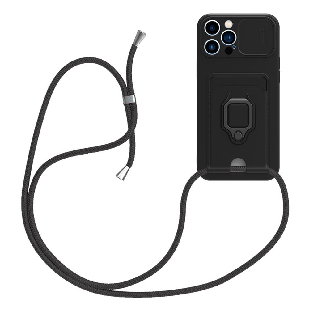 For iPhone 15 Pro Max Case Card Holder PC+TPU Phone Kickstand Cover with Lanyard Black
For iPhone 15 Pro Max Case Card Holder PC+TPU Phone Kickstand Cover with Lanyard Black