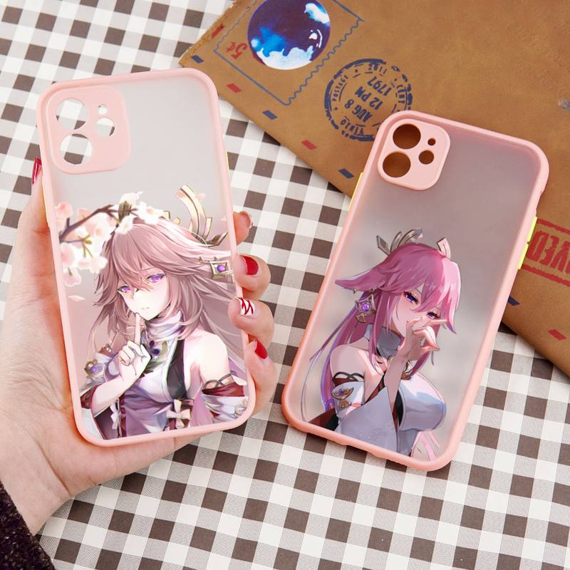 Чехол для телефона Genshin Impact Yae Miko для iPhone 13 12 11 Mini Pro XR XS Max 7 8 Plus X, матовая прозрачная розовая задняя крышка iPhone12
Чехол для телефона Genshin Impact Yae Miko для iPhone 13 12 11 Mini Pro XR XS Max 7 8 Plus X, матовая прозрачная розовая задняя крышка iPhone12