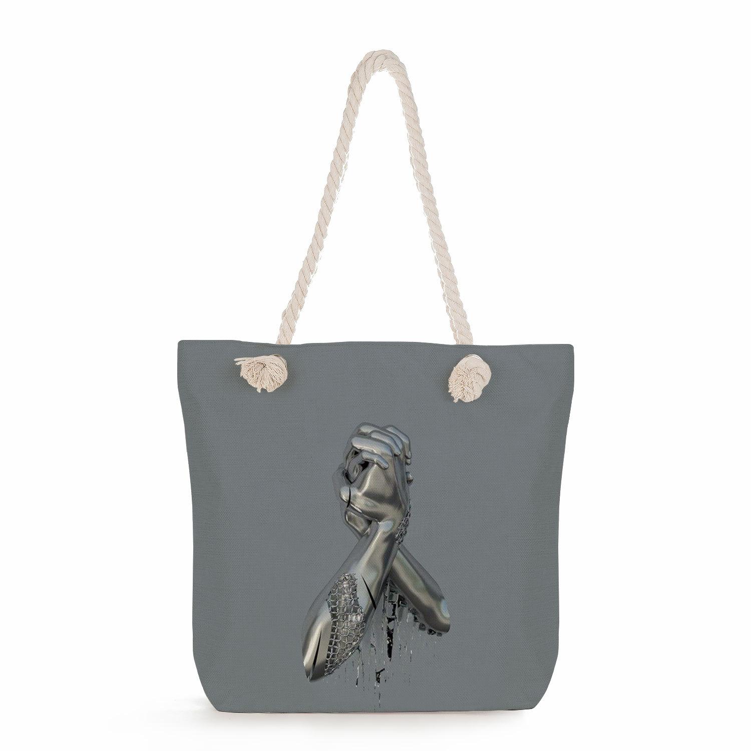 Geometric figures print thick rope single-shoulder beach bag 7232
Geometric figures print thick rope single-shoulder beach bag 7232