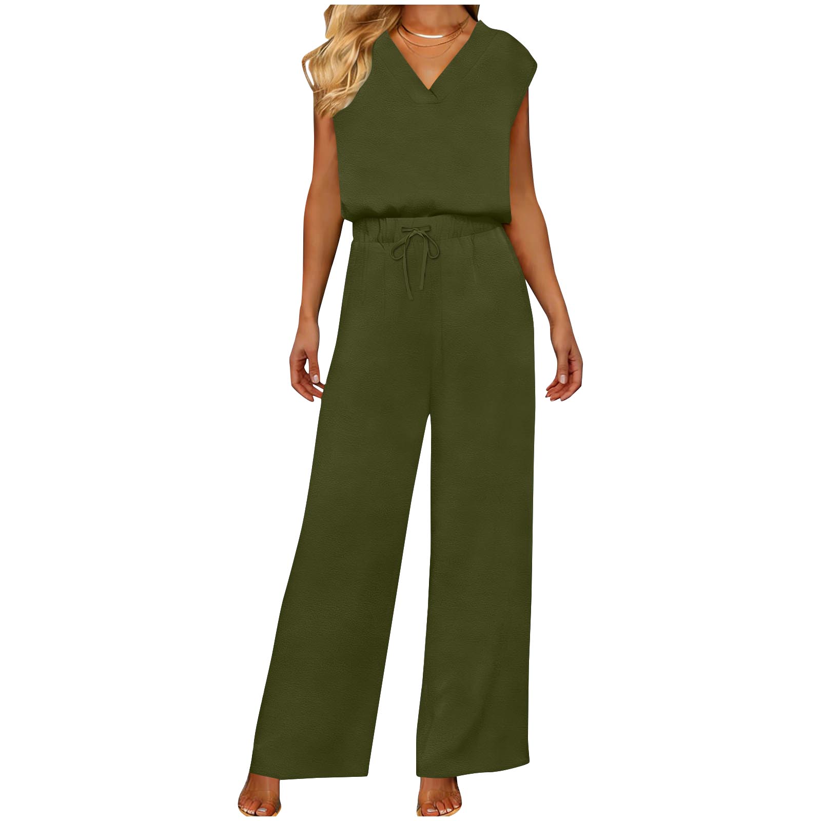 Women s Fashionable, Casual And Comfortable Plain V-neck Tank Top And Trousers Two-Piece Set L армия зеленый
Women s Fashionable, Casual And Comfortable Plain V-neck Tank Top And Trousers Two-Piece Set L армия зеленый