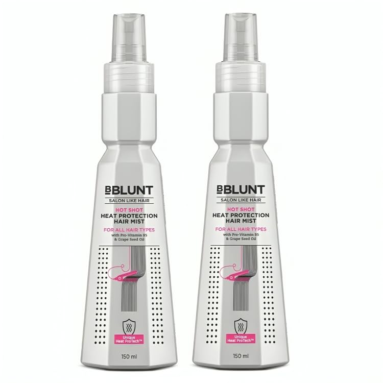 Bblunt Hot Shot Heat Protection Hair Mist 150 ml X Pack of 2 for Men & Women Upto 230° C
Bblunt Hot Shot Heat Protection Hair Mist 150 ml X Pack of 2 for Men & Women Upto 230° C