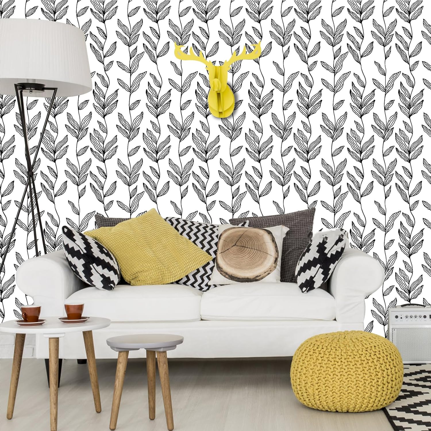 Black and White Peel and Stick Wallpaper Removable Contact Paper Black Leaves Self Adhesive Wallpaper for Wall Covering Decor 1mx44cm
Black and White Peel and Stick Wallpaper Removable Contact Paper Black Leaves Self Adhesive Wallpaper for Wall Covering Decor 1mx44cm