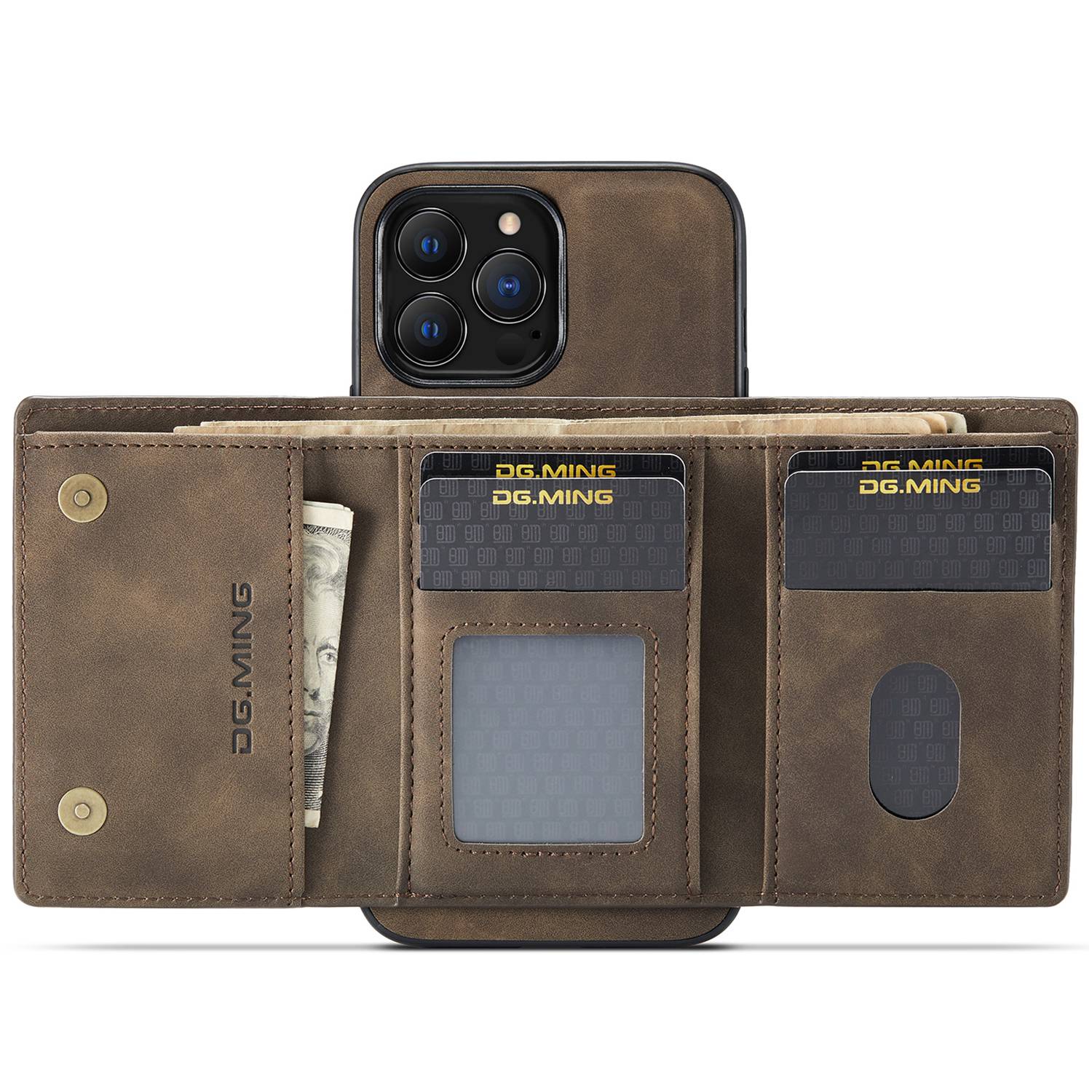 DG.MING M1 Series For iPhone 14 Pro 6.1 inch Anti-fall Anti-wear Detachable Magnetic 2-in-1 Wallet Phone Case PC+TPU+PU Leather Shell Coffee
DG.MING M1 Series For iPhone 14 Pro 6.1 inch Anti-fall Anti-wear Detachable Magnetic 2-in-1 Wallet Phone Case PC+TPU+PU Leather Shell Coffee