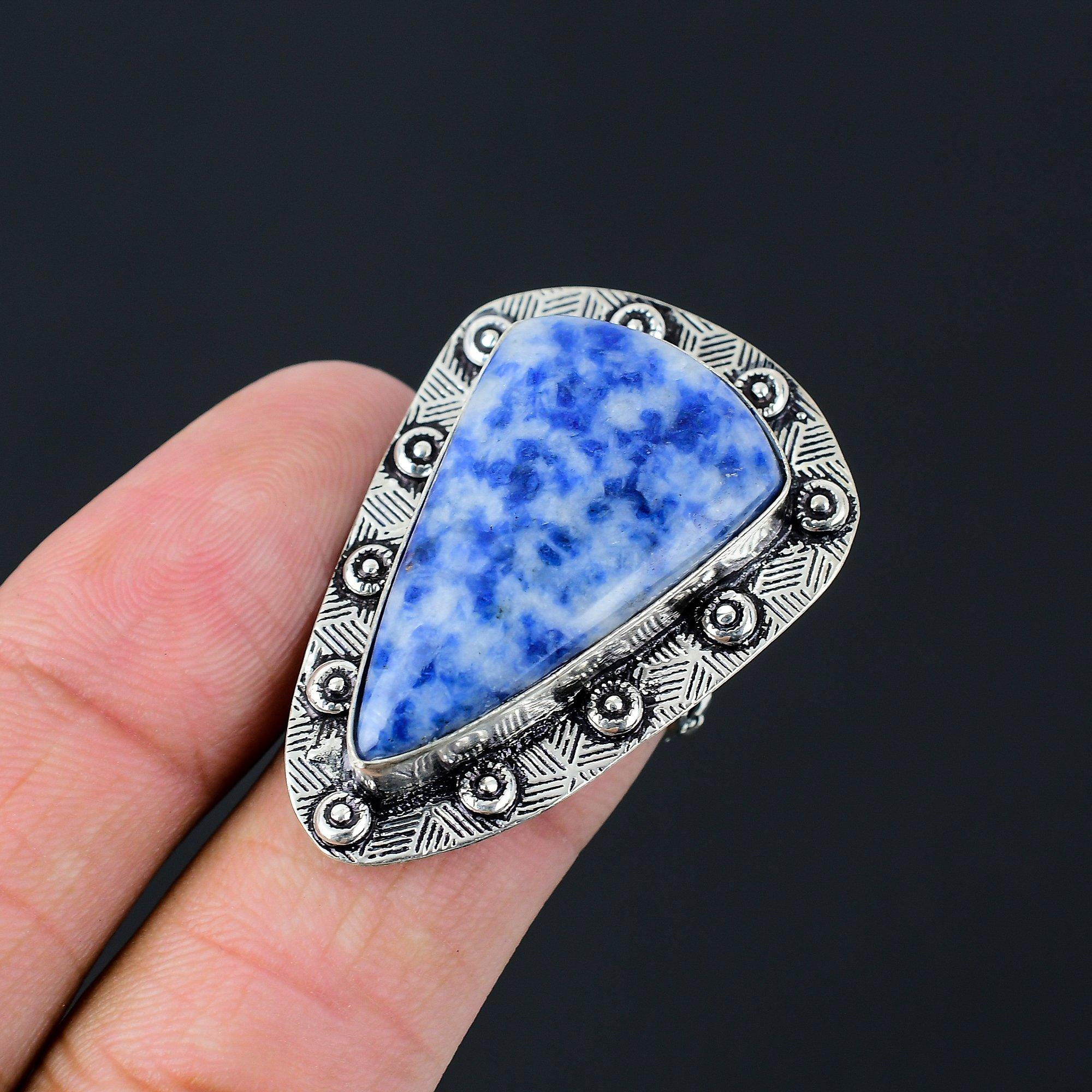 Natural Sodalite Sterling Silver Wedding New Solitaire Promise Ring Jewelry US 8 8
Natural Sodalite Sterling Silver Wedding New Solitaire Promise Ring Jewelry US 8 8