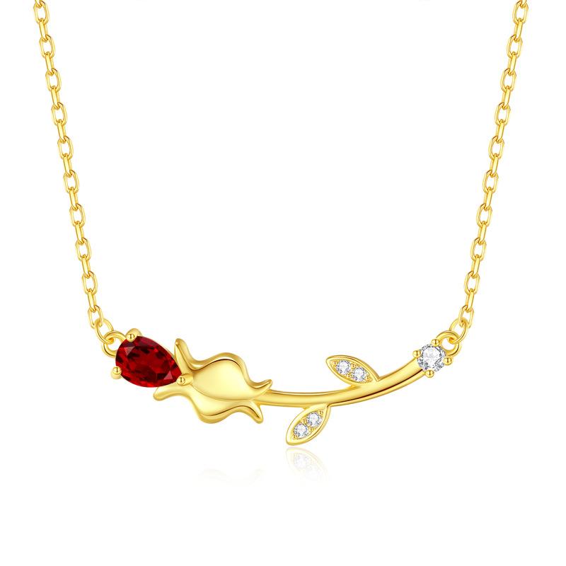 S925 Sterling Silver Rose Pendant Necklace Natural Garnet/Topaz/Olivine Crystal Clavicle Chain 925 silver
S925 Sterling Silver Rose Pendant Necklace Natural Garnet/Topaz/Olivine Crystal Clavicle Chain 925 silver