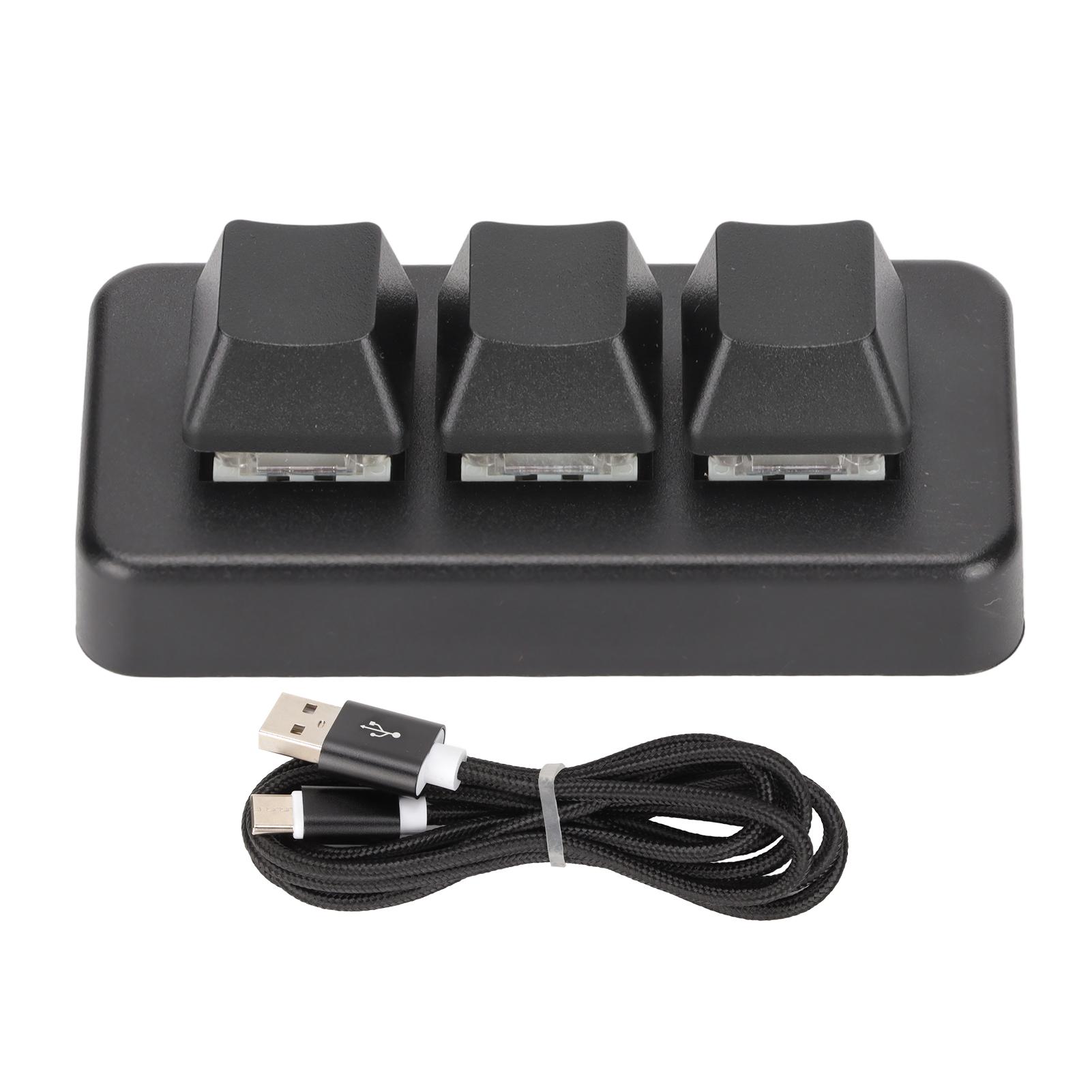 3-клавишная клавиатура с RGB-подсветкой, 3 клавиши, USB-интерфейс, мини-механическая, программируемая, Plug and Play, макрос чёрный
3-клавишная клавиатура с RGB-подсветкой, 3 клавиши, USB-интерфейс, мини-механическая, программируемая, Plug and Play, макрос чёрный
