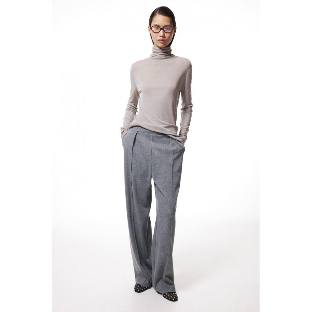 H M High Waist Tailored Trousers Gray Pinstripe 
H M High Waist Tailored Trousers Gray Pinstripe
