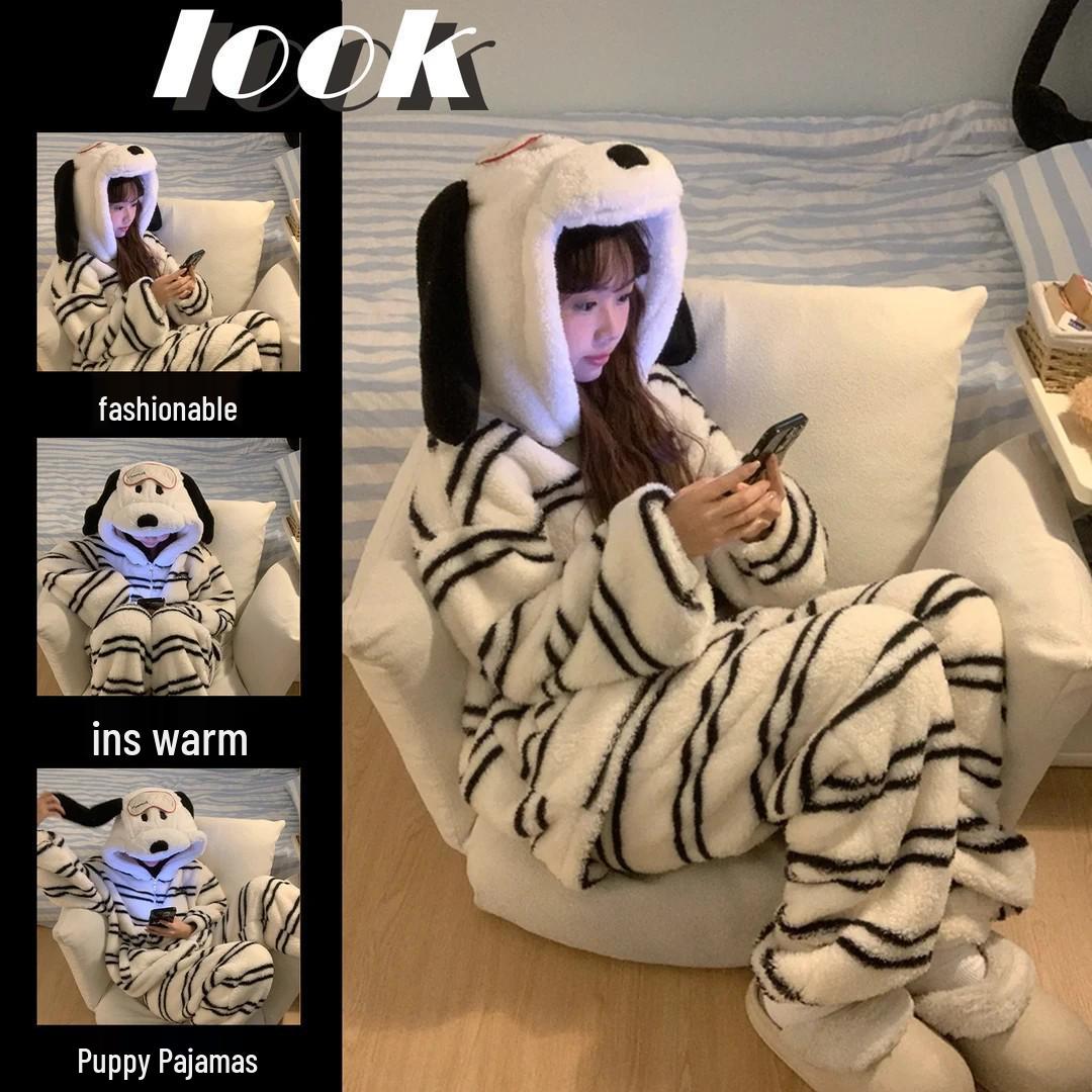 Cartoon Puppy Fleece Pajamas Hooded Flannel Set for Autumn & Winter Extra Large
Cartoon Puppy Fleece Pajamas Hooded Flannel Set for Autumn & Winter Extra Large