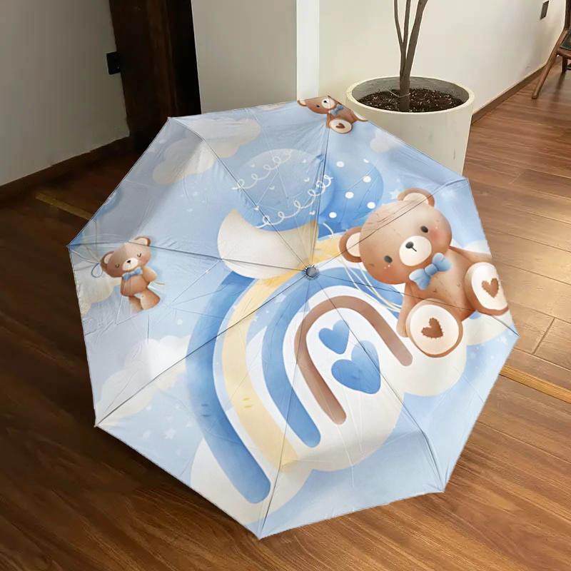 Teddy Bear Cloudy Sky Balloon Rainbow Automatic Opening/Closing Umbrella - Portable Three-Fold Design with Iron Frame, Perfect for Fans, Tra
Teddy Bear Cloudy Sky Balloon Rainbow Automatic Opening/Closing Umbrella - Portable Three-Fold Design with Iron Frame, Perfect for Fans, Tra