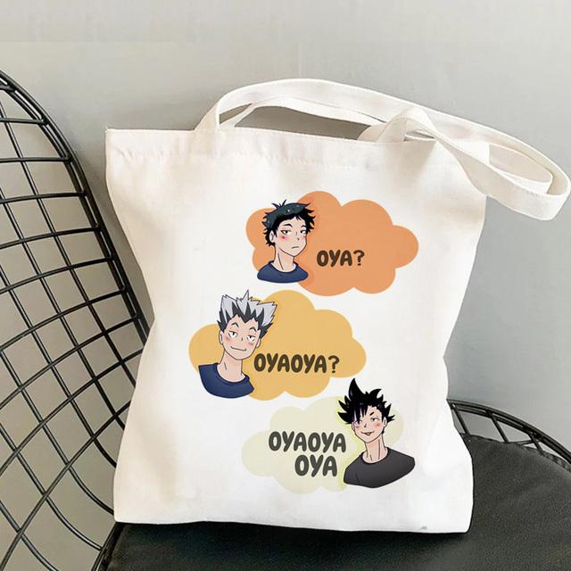 Haikyuu Сумка-шоппер из эко-холста и хлопка Bolsas De Tela Сумка для покупок Многоразовая веревочная сетка Sacolas Nekoma 24*26cm
Haikyuu Сумка-шоппер из эко-холста и хлопка Bolsas De Tela Сумка для покупок Многоразовая веревочная сетка Sacolas Nekoma 24*26cm