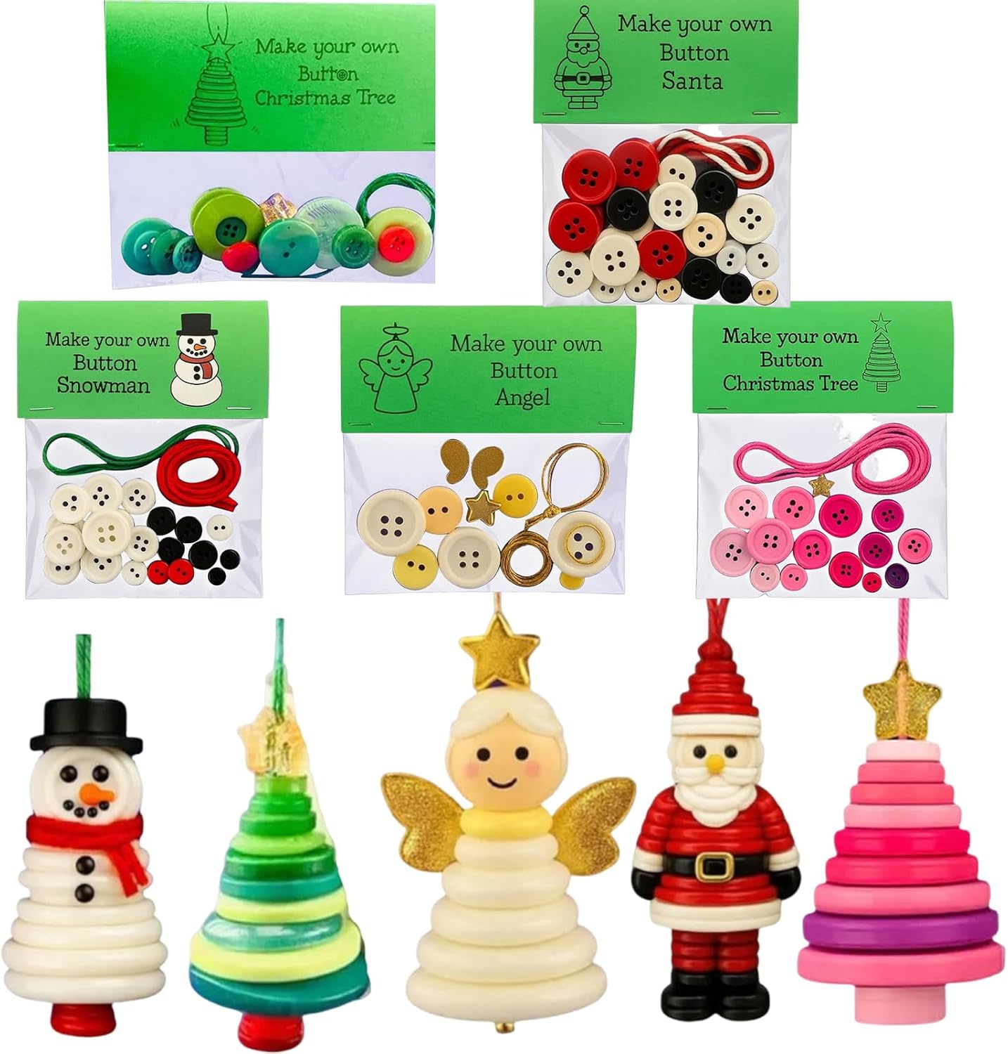 5pcs DIY Button Christmas Ornament Kit izable Snowman, Tree, Angel & Santa Button Craft Xmas Party DIY Garland & Hanging Decor
5pcs DIY Button Christmas Ornament Kit izable Snowman, Tree, Angel & Santa Button Craft Xmas Party DIY Garland & Hanging Decor