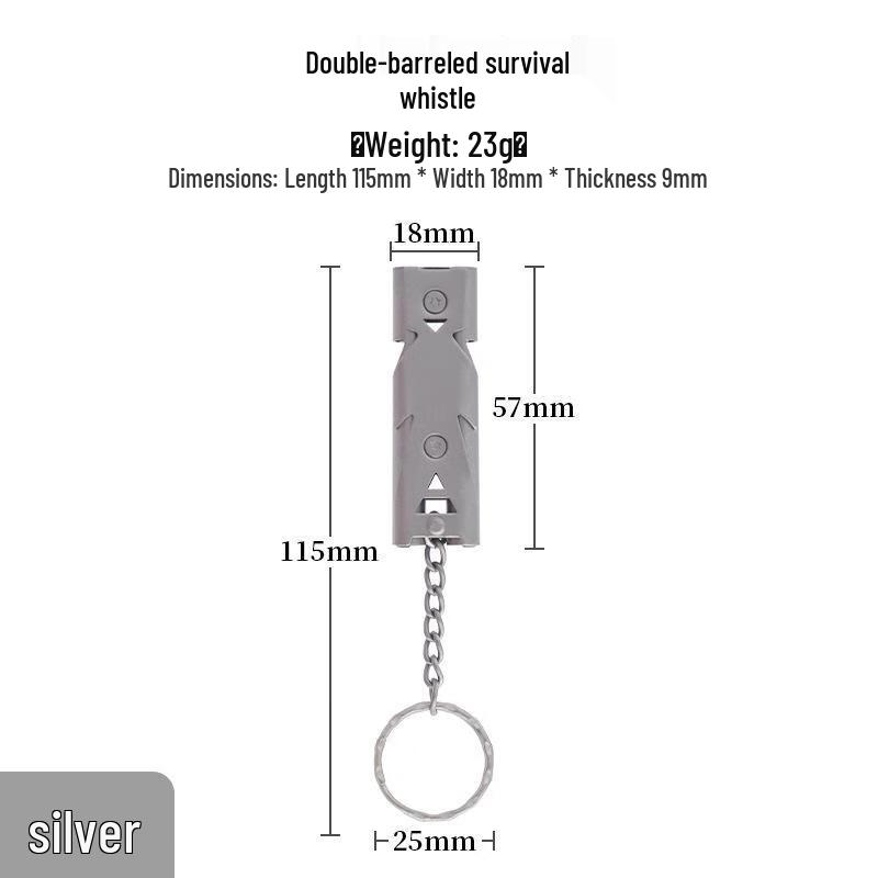 Double Tube High Decibel Stainless Steel Survival Whistle
Double Tube High Decibel Stainless Steel Survival Whistle