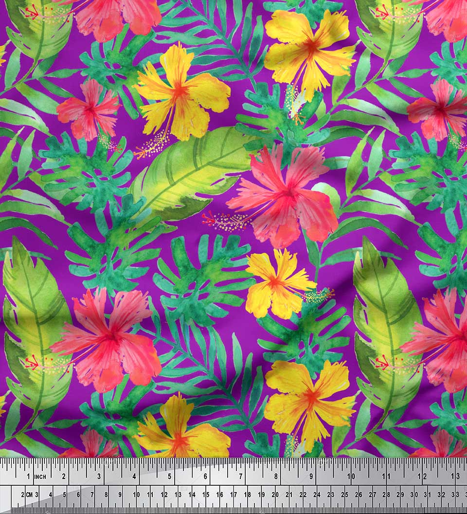 Тканина Soimoi Black Poly Crepe Листя та квіткові принти на тканині 42 дюйми 42 Inch Wide - Poly Crepe фіолетовий
Тканина Soimoi Black Poly Crepe Листя та квіткові принти на тканині 42 дюйми 42 Inch Wide - Poly Crepe фіолетовий