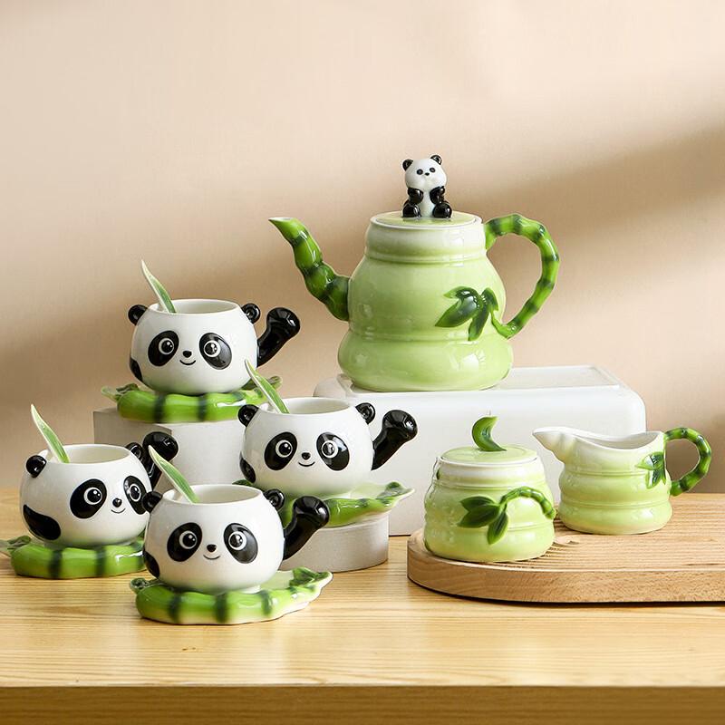Shangqi Enamel Panda Ceramic Coffee Cup Set, 15-Piece
Shangqi Enamel Panda Ceramic Coffee Cup Set, 15-Piece