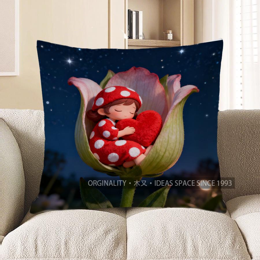 2D Sleeping Girl In Flower With Starry Night Pattern Cushion Cover Suitable For Sofa Bedroom Car Pillow Cover 40x40cm
2D Sleeping Girl In Flower With Starry Night Pattern Cushion Cover Suitable For Sofa Bedroom Car Pillow Cover 40x40cm