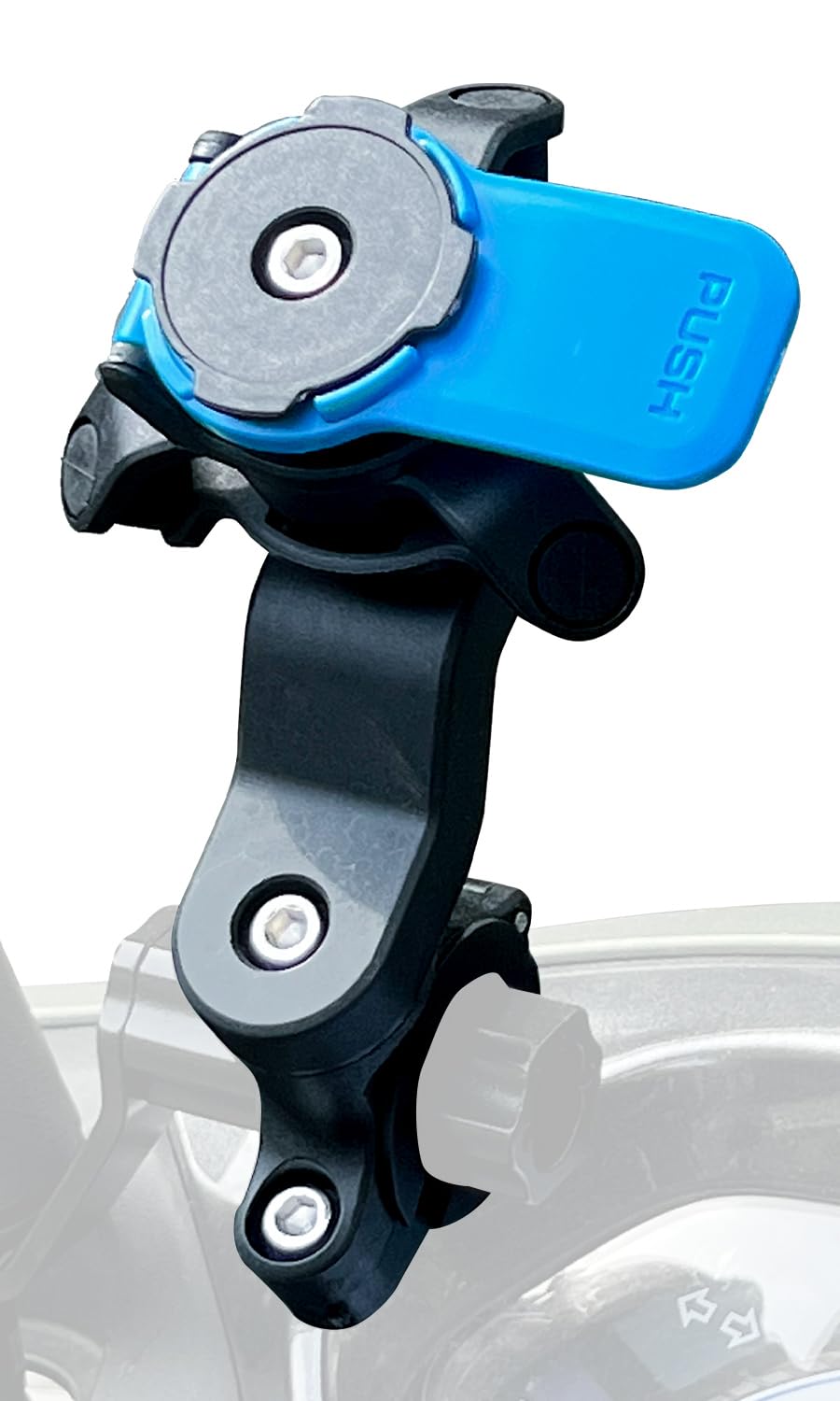Smartphone holder for motorcycles, shock absorbing damper, compatible with all mopeds, scooters and bicycles (blue shock absorbing damper included)
Smartphone holder for motorcycles, shock absorbing damper, compatible with all mopeds, scooters and bicycles (blue shock absorbing damper included)