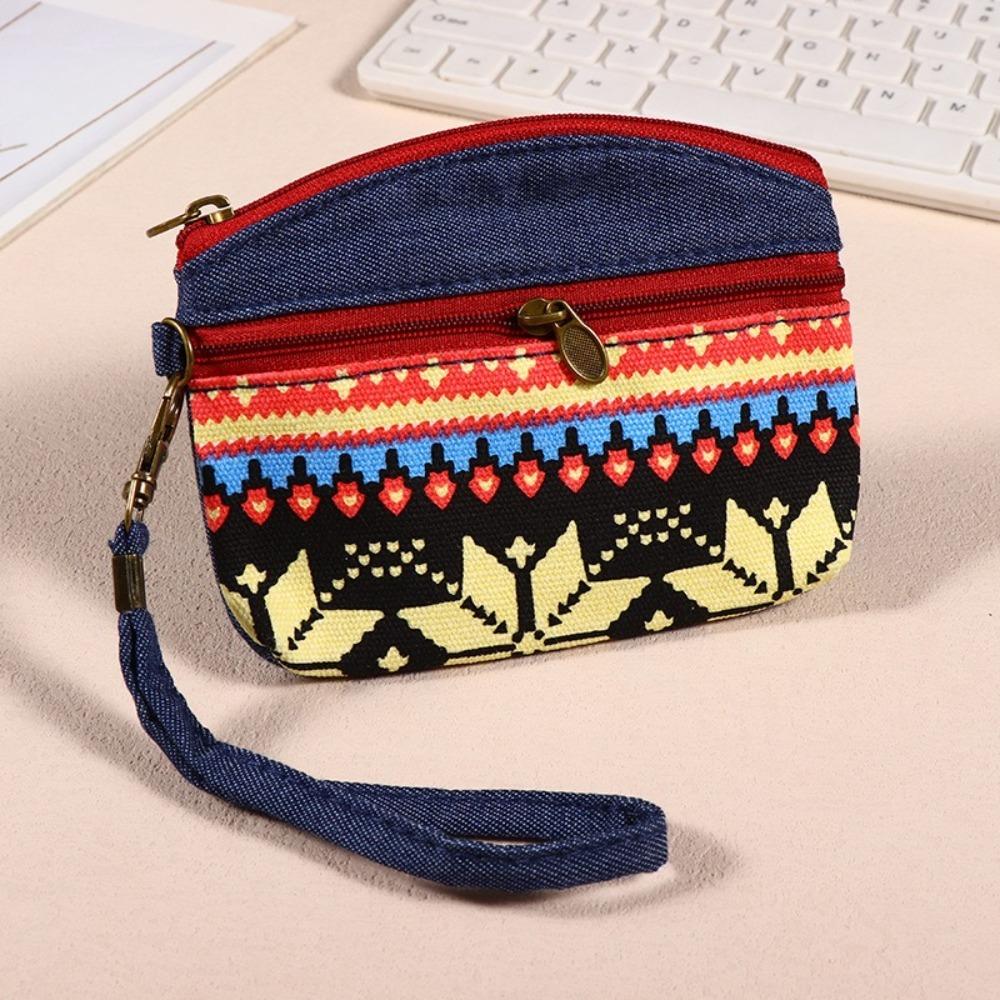 New Printed Fabric Money Bag Double Zipper Ethnic Style Handbag Coin Purse Women Girls
New Printed Fabric Money Bag Double Zipper Ethnic Style Handbag Coin Purse Women Girls