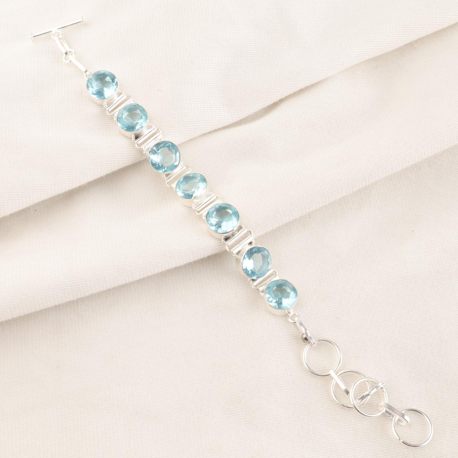 Натуральный небесно-голубой топаз, драгоценный камень, серебро 925 пробы, браслет-цепочка ручной работы 9 RB-7-11
Натуральный небесно-голубой топаз, драгоценный камень, серебро 925 пробы, браслет-цепочка ручной работы 9 RB-7-11