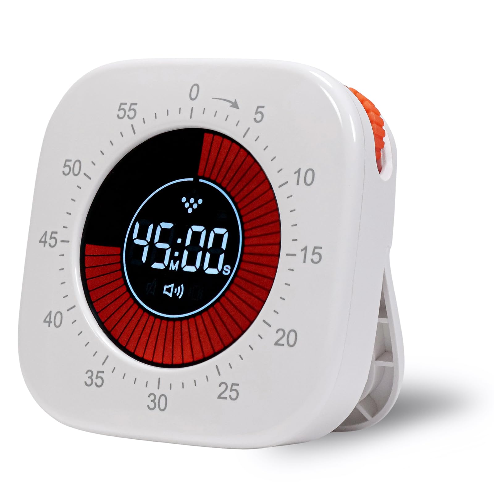 HATUSOKU Digital Visual Timer for Studying and with Silent Vibration and Visible Time Remaining and Magnet Learning, Mode, Mode, (Stand Included, белый