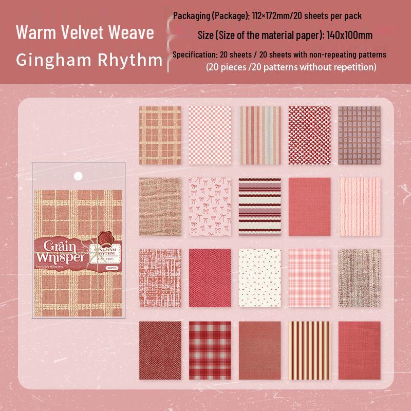 Material Paper: Woven Language Series - 20 Sheets in Basic Grid Pattern, 6 Styles for Journaling, Collage & Backgrounds
Material Paper: Woven Language Series - 20 Sheets in Basic Grid Pattern, 6 Styles for Journaling, Collage & Backgrounds