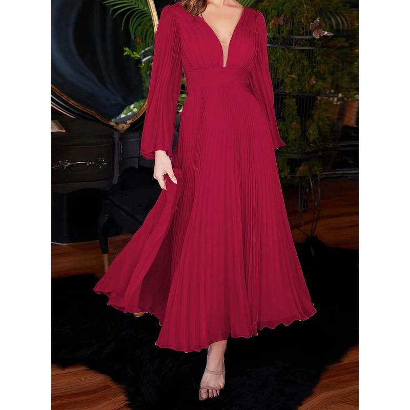 Fashion New Arrival Sexy V-neck Open Back Pleated Silm Dress Sexy V-neck Open Back Dress Burgundy M
Fashion New Arrival Sexy V-neck Open Back Pleated Silm Dress Sexy V-neck Open Back Dress Burgundy M