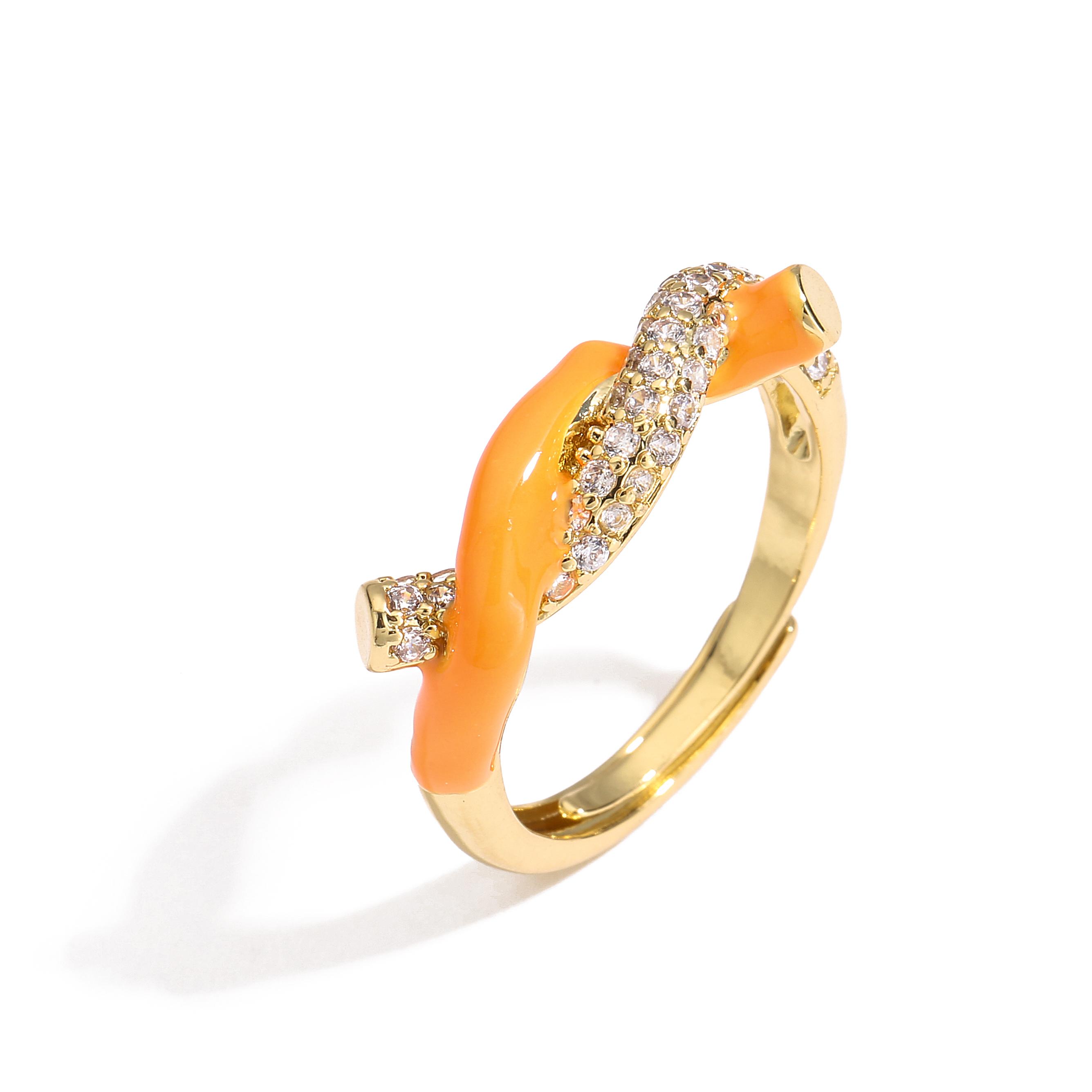 HECHENGElegant nature Style Cooper 18k Plated Ring, Enamel Ladies Ring Fashion Zircon Twist Ring for Women помаранчевий
HECHENGElegant nature Style Cooper 18k Plated Ring, Enamel Ladies Ring Fashion Zircon Twist Ring for Women помаранчевий