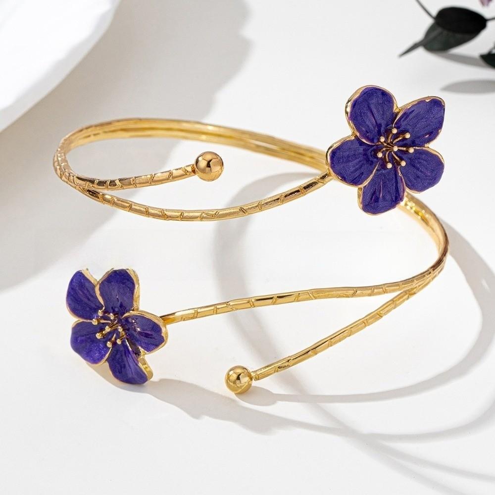 Elegant Metal Flower Open Arm Bracelets Adjustable Oil-Dripping Open Cuff Bracelets Colorful Floral Cuff Bracelet Vacation Charm
Elegant Metal Flower Open Arm Bracelets Adjustable Oil-Dripping Open Cuff Bracelets Colorful Floral Cuff Bracelet Vacation Charm