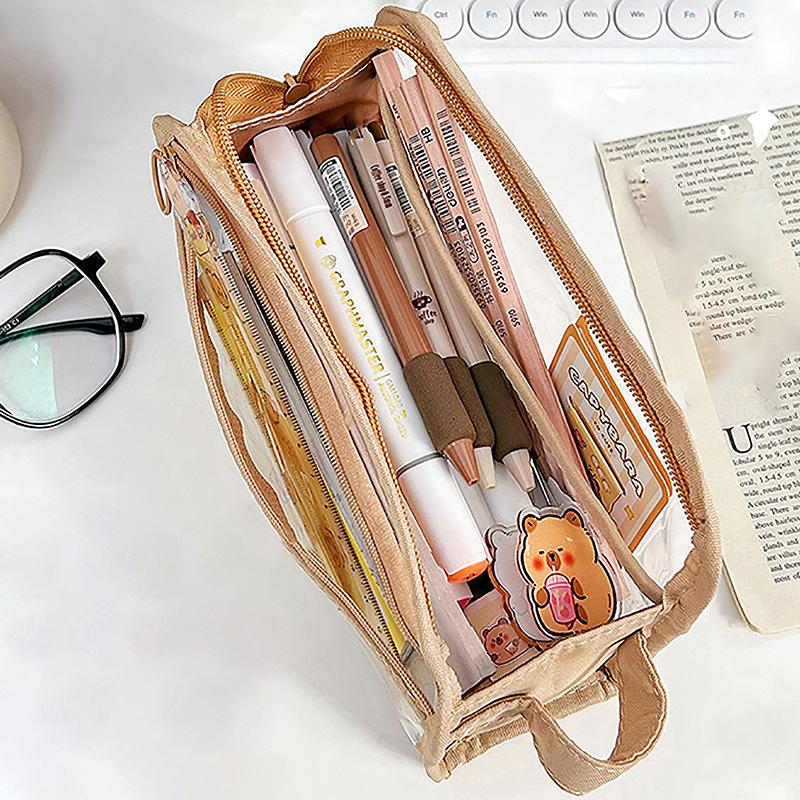 Cute Transparent Waterproof Pencil Bag Large-Capacity Simple High-Value Primary School Students Stationery Pen Case
Cute Transparent Waterproof Pencil Bag Large-Capacity Simple High-Value Primary School Students Stationery Pen Case