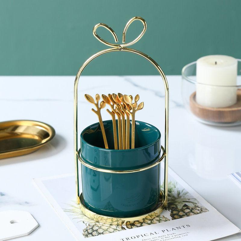 6 шт., набор вилок и банок для хранения, креативная керамика, набор вилок для фруктов из нержавеющей стали, десертная вилка, посуда, практичная кухонная утварь