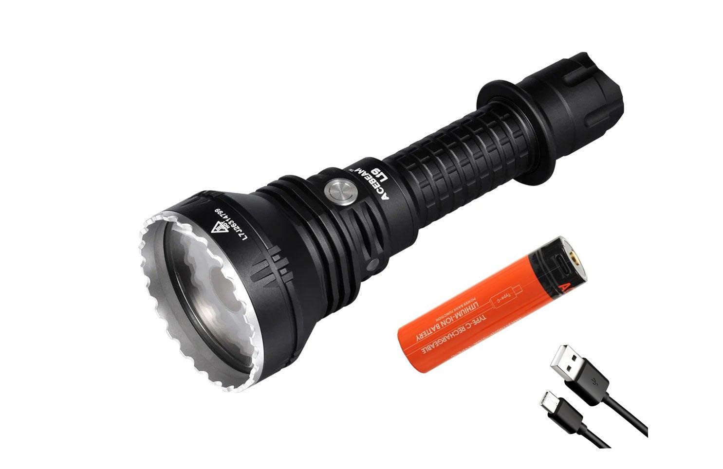 Acebeam L19 PM1 White LED Flashlight -1650 Lumens 1300 Meter Throw with 20A Battery
Acebeam L19 PM1 White LED Flashlight -1650 Lumens 1300 Meter Throw with 20A Battery