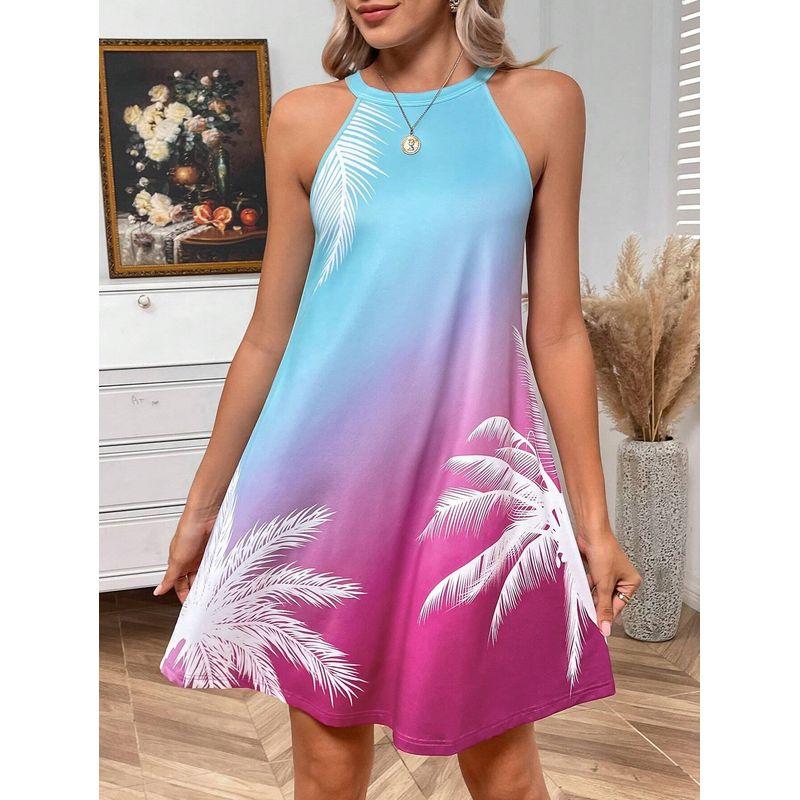 Small European American Summer New Fashion Halter round Neck off-the-Shoulder Positioning Print Sleeveless A- line Dress Skirt Blue Red positioning flower M
Small European American Summer New Fashion Halter round Neck off-the-Shoulder Positioning Print Sleeveless A- line Dress Skirt Blue Red positioning flower M