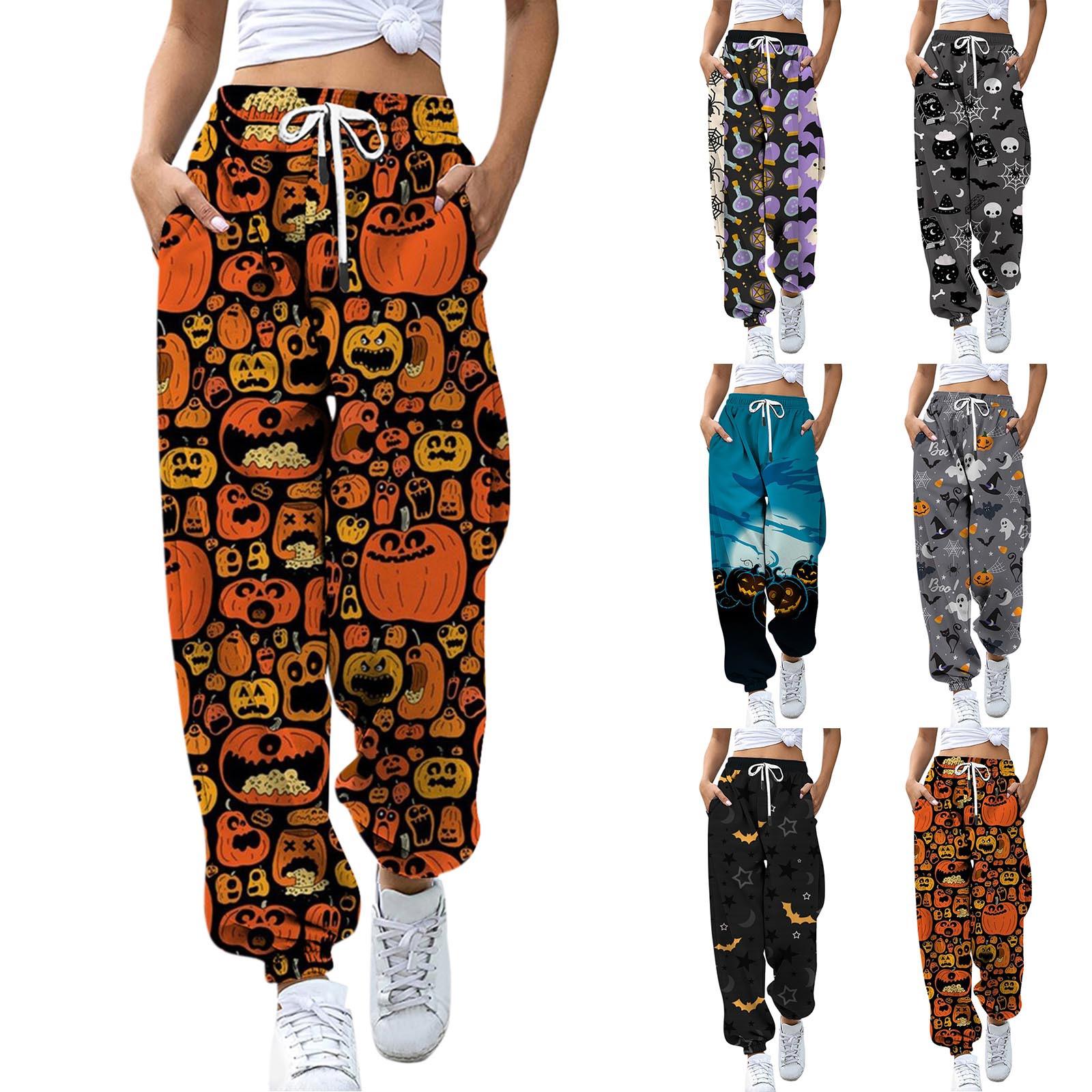 Женские повседневные брюки с принтом Хэллоуина, брюки с эластичной резинкой на талии и карманами
Женские повседневные брюки с принтом Хэллоуина, брюки с эластичной резинкой на талии и карманами