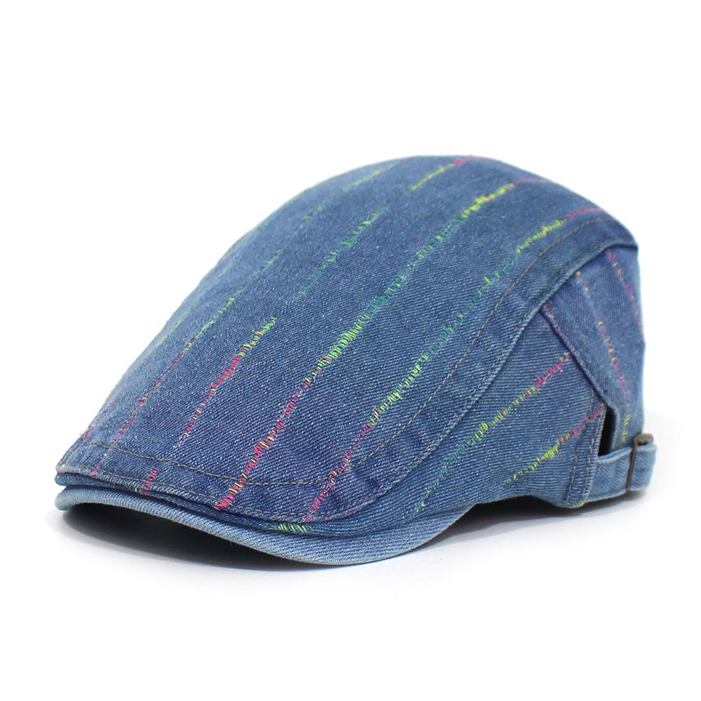 New color striped forward hat washed cotton denim hat women s beret men s and women s hats adjustable світло-синій колір
New color striped forward hat washed cotton denim hat women s beret men s and women s hats adjustable світло-синій колір