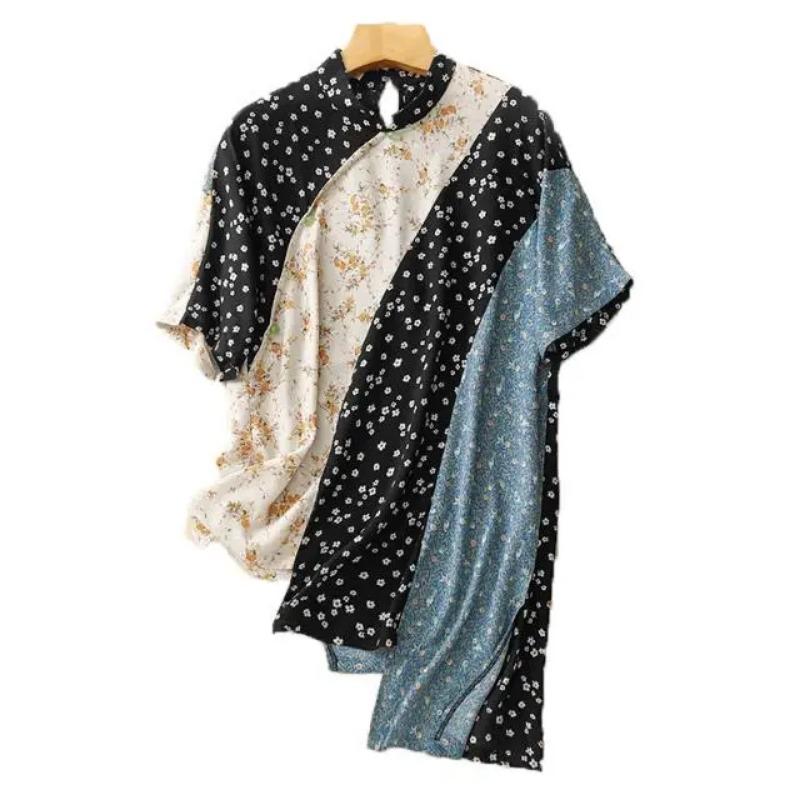 Womens Patchwork Floral Print Stand Collar Short Sleeve Blouse M разноцветный
Womens Patchwork Floral Print Stand Collar Short Sleeve Blouse M разноцветный