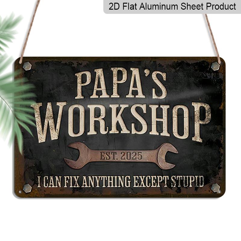 2D Flat, 1pc Vintage Metal Sign Papa s Workshop Garage Wall Decor with Humorous Quote - 12x8 Inch Rustic Aluminium Sign, Pre-Drilled for Easy 20*30cm
2D Flat, 1pc Vintage Metal Sign Papa s Workshop Garage Wall Decor with Humorous Quote - 12x8 Inch Rustic Aluminium Sign, Pre-Drilled for Easy 20*30cm