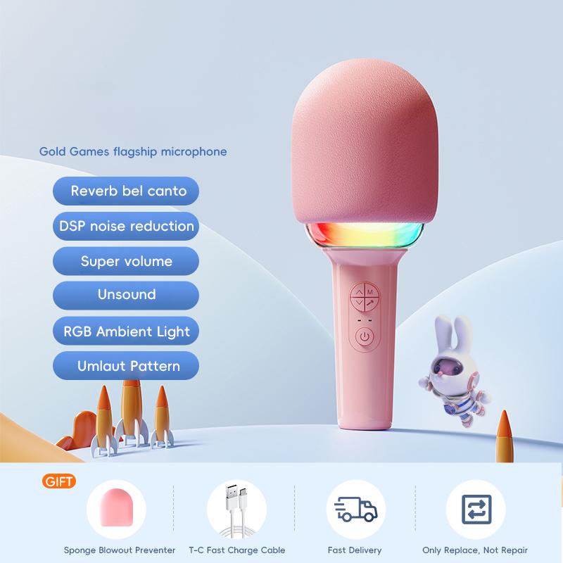 L8 Colorful Light Microphone Speaker Children Wireless Home Singing Handheld Mic Beige
L8 Colorful Light Microphone Speaker Children Wireless Home Singing Handheld Mic Beige