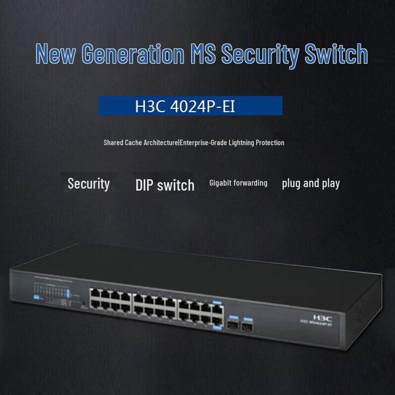 H3C MS4024P-EI 24-Port Gigabit PoE Ethernet Switch
H3C MS4024P-EI 24-Port Gigabit PoE Ethernet Switch