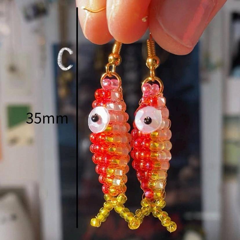 Fashion Dopamine Cute Colorful Handmade Beads Small Fish Earrings Earrings Stud Earrings Gold-Plated Guarantee
Fashion Dopamine Cute Colorful Handmade Beads Small Fish Earrings Earrings Stud Earrings Gold-Plated Guarantee
