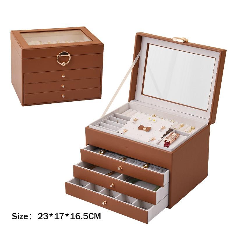 Leather Jewelry Organizer Box Earrings Rings Display Boxes Transparent Jewellery Storage Cases Multilayer Ornament Displays Case коричневий
Leather Jewelry Organizer Box Earrings Rings Display Boxes Transparent Jewellery Storage Cases Multilayer Ornament Displays Case коричневий