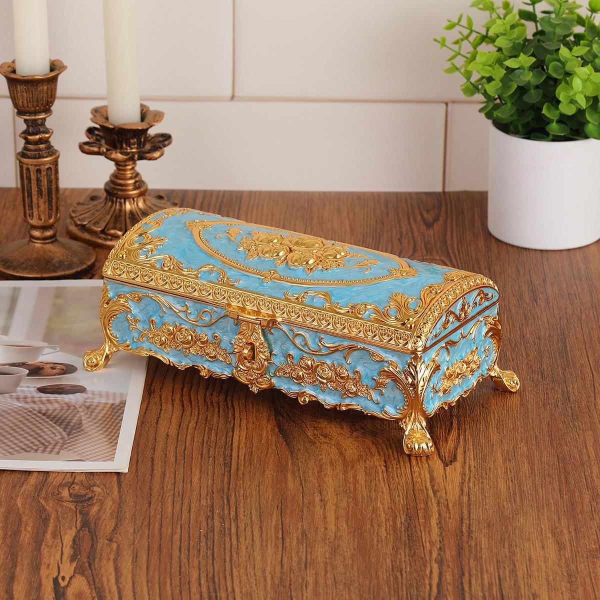 Retro Creativity Rectangular Jewelry Box Metal Luxury Rose Storage Box Ring Earrings Jewelry Storage Case Home Decor 24.5 12.5 8cm
Retro Creativity Rectangular Jewelry Box Metal Luxury Rose Storage Box Ring Earrings Jewelry Storage Case Home Decor 24.5 12.5 8cm