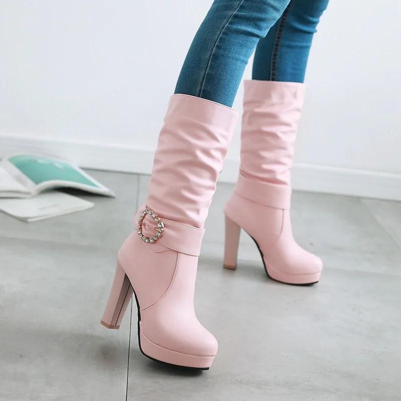 Fashion Autumn Winter Boots for Woman 2025 Leather Pink White Mid-Calf Boots Female Round Toe Platform Heel Party Shoes Ladies 39 рожевий
Fashion Autumn Winter Boots for Woman 2025 Leather Pink White Mid-Calf Boots Female Round Toe Platform Heel Party Shoes Ladies 39 рожевий