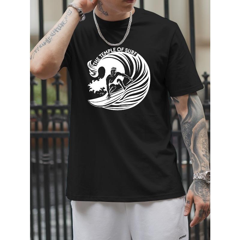 European sizes The Temple Of Surf Men s Surf-Themed Short-Sleeve T-Shirt - Surf Print Round Neck Casual Summer Beachwear Top with Logo Design 4XL чорний
European sizes The Temple Of Surf Men s Surf-Themed Short-Sleeve T-Shirt - Surf Print Round Neck Casual Summer Beachwear Top with Logo Design 4XL чорний