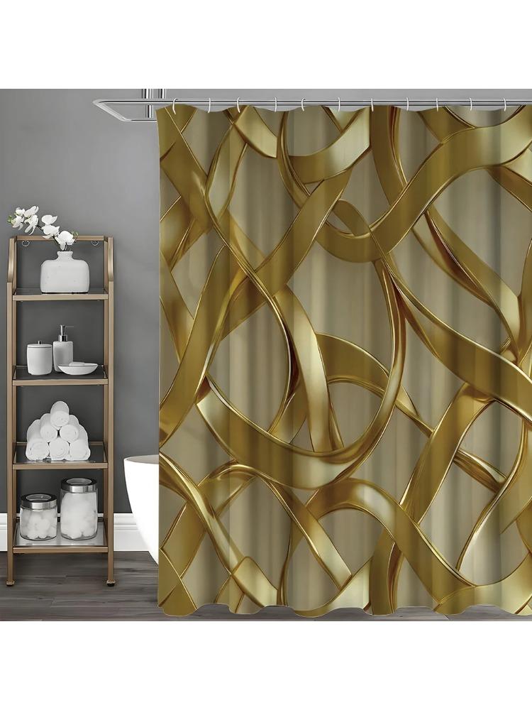 Abstract Art Gold Line Modern Shower Curtain, Bathroom Decorative Shower Curtain, Waterproof Shower Curtain With Hooks W60H190(CM)-1 Pcs
Abstract Art Gold Line Modern Shower Curtain, Bathroom Decorative Shower Curtain, Waterproof Shower Curtain With Hooks W60H190(CM)-1 Pcs
